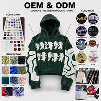 Sweat à capuche unisexe personnalisé vintage vieilli brodé, épais, 100 % coton, coupe oversize, imprimé graphique, style streetwear
