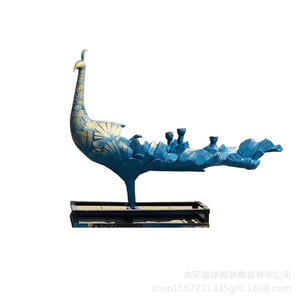 Sculpture de paon en fibre de verre, ornement de jardin extérieur, forme d'oiseau peinte, décoration paysagère autoportante - Product Image 5