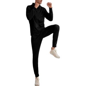 Survêtements pour hommes, ensemble 2 pièces, sweat à capuche zippé et pantalon, décontracté, respirant, manches longues, vêtements pour hommes adultes - Product Image 5