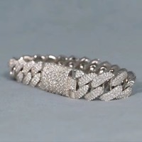 Bracelet à breloques en moissanite de haute qualité, en argent sterling, taille radiant, luxueux et étincelant, cadeau de mariage, bijoux unisexe