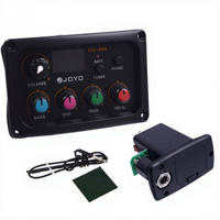 JOYO EQ-504 Égaliseur numérique 4 bandes avec boutons colorés, écran LCD, préampli et accordeur, en plastique ABS, pile 9V non incluse