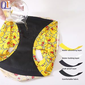 Bragas menstruales ecológicas con estampado bonito de cintura alta para niñas, adecuadas para adolescentes, bragas de tiro medio durante la primera menstruación - Product Image 2