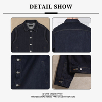Veste en jean courte surdimensionnée YUCE Custom Streetwear Y2k Fashion Vintage Raw Indigo Boxy Cropped Oversized 15 oz 100% coton