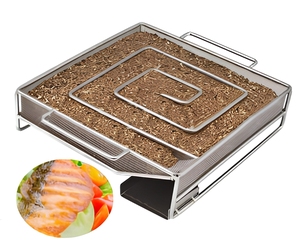 Générateur <span class=keywords><strong>de</strong></span> <span class=keywords><strong>fumée</strong></span> <span class=keywords><strong>froide</strong></span> SKLIN Silver pour barbecue extérieur en acier inoxydable 304 avec bois <span class=keywords><strong>de</strong></span> fruit, facile à utiliser, pour accessoires <span class=keywords><strong>de</strong></span> barbecue, emballé - Product Image 1