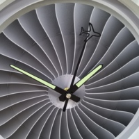 Horloge murale avion pilote : Avion de chasse, moteur turbofan, éléments d'altimètre