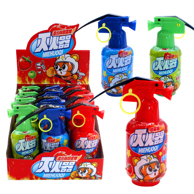 Оптом огнетушитель формы фруктовый жидкий сладкий игрушечный кислотный спрей для конфет