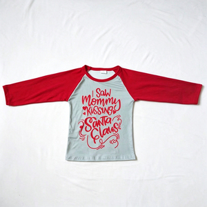 Milk Silk Kids Girls <b>Christmas</b> Top & <b>Dress</b>, <b>Long</b> Sleeve Raglan Shirt, Holiday Printed Children Boutique Clothing - Product Image 2