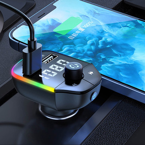 Xe không dây FM Radio Transmitter Handfree gọi điện thoại QC3.0 pd20w USB <span class=keywords><strong>Car</strong></span> Charger BT Transmitter xe với 7 màu sắc LED ánh sáng - Product Image 6