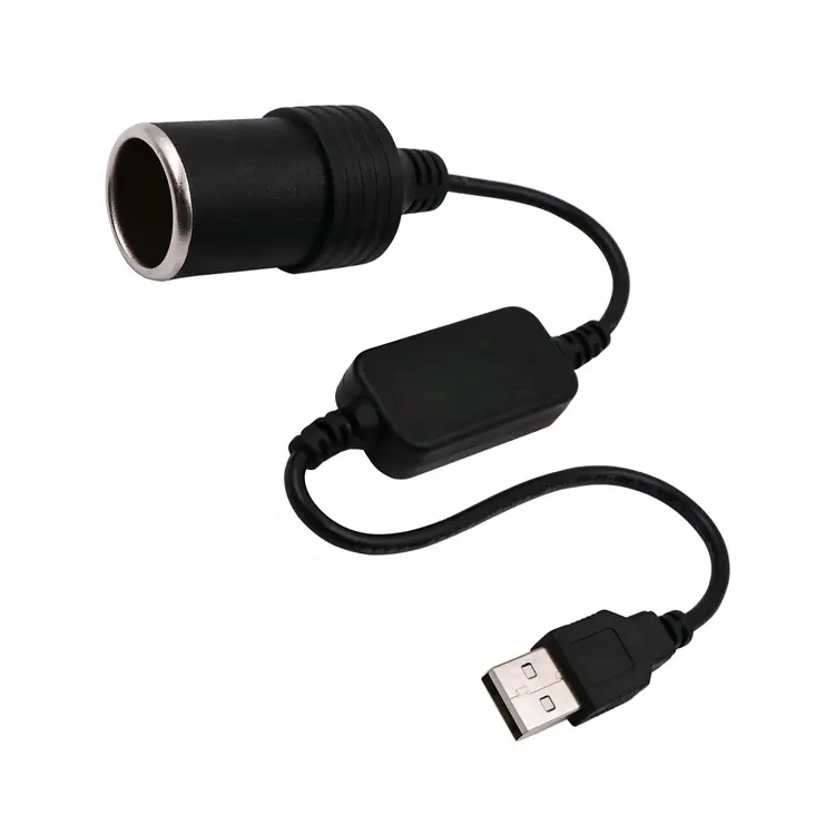 USB A Male to 12v Car Cigarette Lighter Socket Female Power Converter Cable
