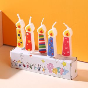 Paquete de 5 Velas de Cumpleaños con Llama Creativa, Cilíndricas de Cera Mixta, para Decoración de Fiestas Infantiles - Product Image 1