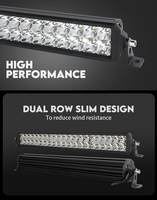 Barre lumineuse LED tout-terrain à double rangée de 22 pouces, 14000LM, 12/24V, 200W pour véhicules 4x4