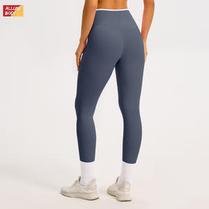 Leggings de Yoga Allure Body de Cintura Alta, Color Sólido, Elásticos en Cuatro Direcciones, Pantalones Deportivos para Mujer - Product Image 1