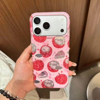 Zomerse zoete lychee fruitprint glanzende IMD TPU telefoonhoesje voor iPhone 17 Pro Max 16 15 Stootbestendige harde achterkant