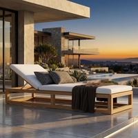Ensemble de canapés modernes pour l'extérieur, chaise de loisirs, meubles de luxe en teck pour patio, balcon, jardin, imperméable et durable