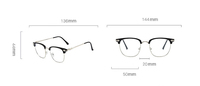 2025 à la mode Anti lumière bleue hommes lunettes de lecture lentille plate femmes demi-carré métal à la mode cadre optique lunettes
