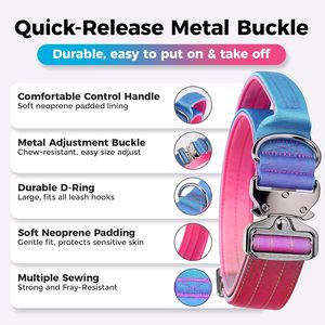 Custom Tactical Gradient Dog <b>Collar</b> Luxury Training Dog <b>Collar</b> <b>Leash</b> With Soft Padded for Dogs - Product Image 6