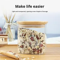 Pot de conservation en verre pour cuisine, étanche à l'humidité et à la poussière, hermétique pour céréales, nouilles, snacks, café, thé en feuilles