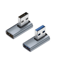 Adaptador USB de codo de 90 grados, conector adaptador USB 3,0 a macho a hembra en ángulo izquierdo y derecho para portátil, PC, tableta, adaptador USB