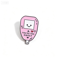 Épinglette en émail 'You Are Too Sweet' - Infirmière de dessin animé - Thème Amour - Cadeau de diplôme pour médecins et infirmières - Accessoire de fournitures scolaires