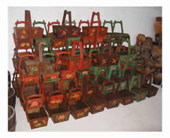 Caja de maletero decorativa redonda de madera lacada, retro, China, brillante - Product Image 5