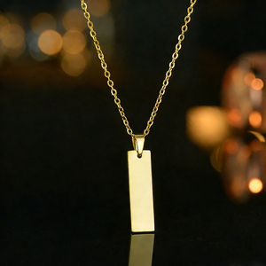 Collier unisexe personnalisé en acier inoxydable avec chaîne cubaine tendance, gravure laser de logo ou nom, simple, pour clavicule - Product Image 3