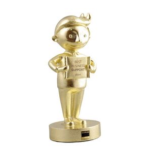 Diecast Cartoon Doll Little Golden <strong>Man</strong> Making Trophy Medal Corporate Mascot Customizable Memorial Gift to Customers - Product Image 5