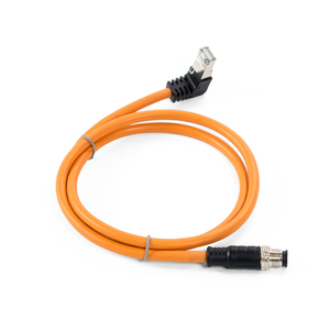 Câble <span class=keywords><strong>Ethernet</strong></span> industriel IP67 CAT6 en gros, câble de communication de données RJ45 codé M12 x 8, câble de raccordement interne à <span class=keywords><strong>coude</strong></span> SFTP en cuivre pur - Product Image 2