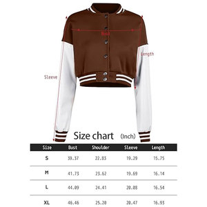 Venta caliente de las mujeres logotipo personalizado Crop Letterman chaqueta cómoda y transpirable señoras Crop Letterman chaquetas - Product Image 6