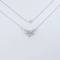18K Weißgold Labor-Diamant Anhänger Halskette für Damen Feine Kette Schmuck Luxus Geschenk OEM Anpassung Möglich