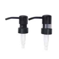 Pompe en plastique PP aluminisée noire mate et or rose de 28 mm personnalisée avec long pulvérisateur pour flacon de savon liquide