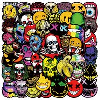 50 pièces horreur Ghostface diable Graffiti autocollants planche à roulettes casque coque de téléphone guitare tablette moto autocollants étanches
