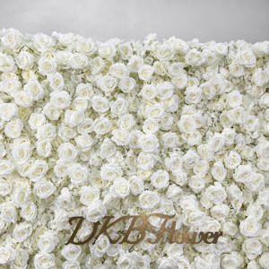 Recentemente progettato decorazioni di fiori artificiali di alta qualità moderno <span class=keywords><strong>tutto</strong></span> <span class=keywords><strong>bianco</strong></span> muro di fiori 8ft X 8ft per decorazioni di nozze - Product Image 6