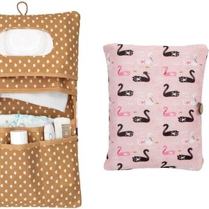 Baby Storage Bag <b>Set</b> Large Square Cotton <b>Linen</b> Diaper Organizer For 0-12 Months Home Use Elephant Pattern - Product Image 5