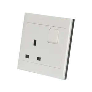 13A UK Standard Fireproof Waterproof PC power wall switches and socket with 1 Gang 1 way switch