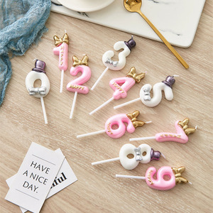 Atacado de princesa feliz aniversário número de velas bolo, rosete, aniversário, decoração de bolo, suprimentos para festa de aniversário - Product Image 1