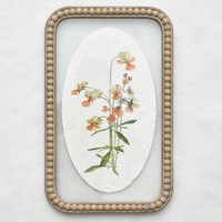 Cadre de perles de bois peinture décorative art mural impression, fleur minimaliste botanique français Vintage chambre peinture décorative