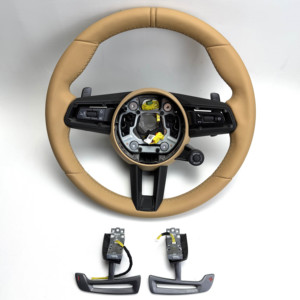 Volant en cuir véritable pour <span class=keywords><strong>Porsche</strong></span> 911 991 718 Cayenne Macan Panamera Taycan GT3 Carrera Boxster Cayman <span class=keywords><strong>Prix</strong></span> d'usine - Product Image 3