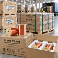 Fil CCA nu, fil d'aluminium recouvert de cuivre, 8% de teneur en cuivre, conducteur monobrin solide, 0,08-8,00 mm, pour conducteur de câble électrique