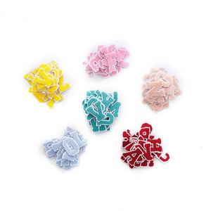 Factory Sale Iron on 5cm White Edge Colorful Embroidered Chenille Letter Patches - Product Image 1