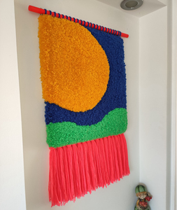 Tùy Chỉnh Handmade Dệt Phong Cảnh Tường Nghệ Thuật Trang Trí Nội Thất Tấm Thảm Tường Treo Sơn Macrame - Product Image 5