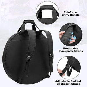 Sac de transport de luxe personnalisé pour cymbales, étui de rangement pour instruments, étui de transport imperméable pour gong, sac pour tambourin avec séparateurs rembourrés - Product Image 4