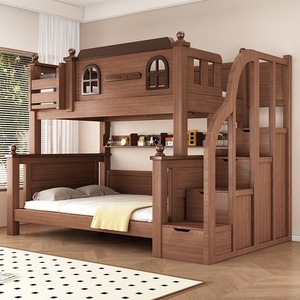 <span class=keywords><strong>Litera</strong></span> de Madera Estilo Castillo de Alta Calidad para Niños con Cajones de Almacenamiento y Escalera, Madera Sólida Ecológica, Directo de Fábrica China - Product Image 4