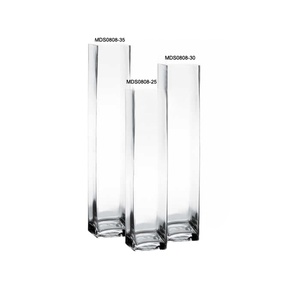 Vasi in <span class=keywords><strong>Vetro</strong></span> Quadrati Alti Ecologici Fatti a Mano Design <span class=keywords><strong>Moderno</strong></span> <span class=keywords><strong>Centrotavola</strong></span> per Matrimoni all'Ingrosso - Product Image 1