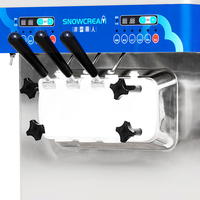 Machine à crème glacée commerciale automatique 3 saveurs, à poser sur comptoir, avec pasteurisation