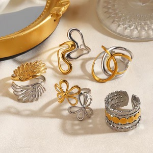 Colored Stainless Steel <b>Ring</b> - Luxury <b>Open</b> Design with Adjustable Feature - Fashion <b>Ring</b> for Women Trendy and Versatile <b>Ring</b> - Product Image 2