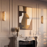 Lampes murales en marbre naturel de style moderne conçues par des designers, source de lumière LED, lumière blanche chaude à intensité variable pour salon, chambre à coucher, maison