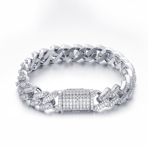 <span class=keywords><strong>Bracelet</strong></span> <span class=keywords><strong>brésilien</strong></span> de haute qualité en plaqué or 18 carats avec pierre noire et diamant en argent sterling 925 pour hommes - Product Image 2