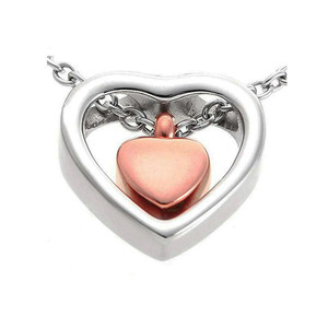 Stainless steel dipersonalisasi double heart rose <span class=keywords><strong>gold</strong></span> orang yang dicintai dengan abu peliharaan liontin kremasi kalung - Product Image 4
