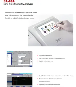 Goedkope Mindray BA-88A Chemie Analyzer Met Touch Screen Klinische Analyze Instrument