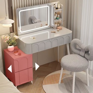 Smart Bedroom Furniture Modern Simple Multi-functional Princess <b>Dressing</b> Makeup <b>Table</b> With Side Cabinet <b>Vanity</b> Smart <b>Mirror</b> - Product Image 4